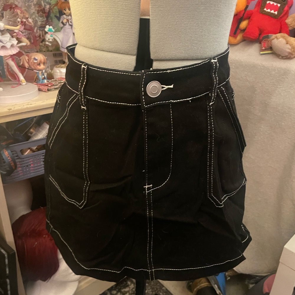 Hot Topic Black Denim Miniskirt